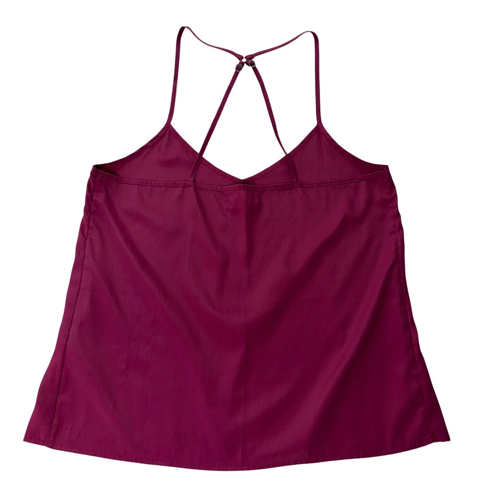 Hollister Tank Top‎ Womens Large Burgundy V-Neck Cami Y2K Spaghetti Straps Boho